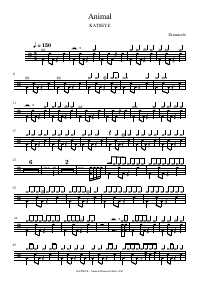 Drum score: KATSEYE - Animal