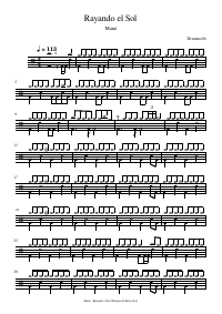 Drum score: Maná - Rayando el Sol