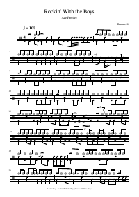 Drum score: Ace Frehley - Rockin' With the Boys