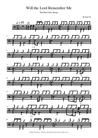 Drum score: The Red Clay Strays - Will the Lord Remember Me