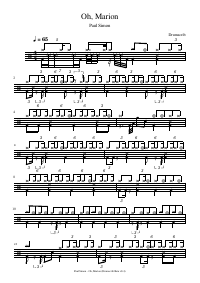 Drum score: Paul Simon - Oh, Marion
