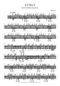 Drum score: The Jimi Hendrix Experience - If 6 Was 9