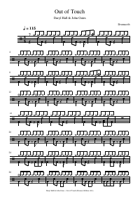 Drum score: Daryl Hall & John Oates - Out of Touch