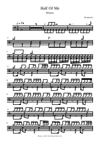 Drum score: Rihanna - Half Of Me