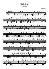 Drum score: Whitesnake - Slide It In