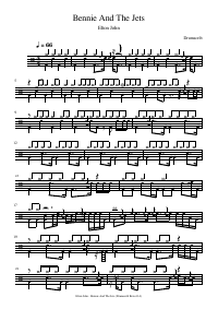 Drum score: Elton John - Bennie And The Jets