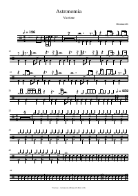 Partitura de batería: Vicetone - Astronomia