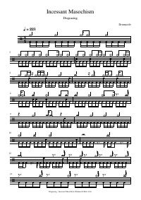 Drum score: Disgracing - Incessant Masochism