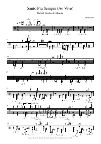 Drum score: Gabriel Guedes de Almeida - Santo Pra Sempre (Ao Vivo)
