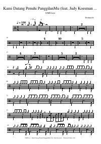 Drum score: GMS Live - Kami Datang Penuhi PanggilanMu (feat. Judy Koesmanto)