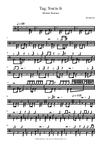 Drum score: Melanie Martinez - Tag, You're It