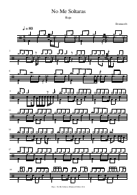 Drum score: Rojo - No Me Soltaras