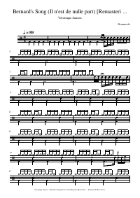 Drum score: Véronique Sanson - Bernard's Song (Il n'est de nulle part) [Remasterisé en 2008]