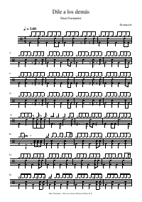Drum score: Dani Fernández - Dile a los demás