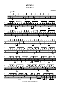 Drum score: YUNGBLUD - Zombie