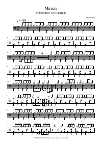 Drum score: TOMORROW X TOGETHER - Miracle