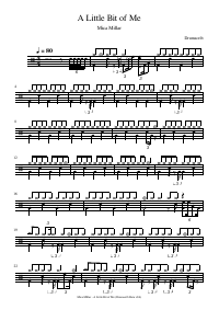 Drum score: Mica Millar - A Little Bit of Me