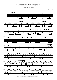 Drum score: Panic! At The Disco - I Write Sins Not Tragedies