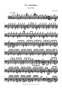 Drum score: Daniel Hétu - Je t'attendais