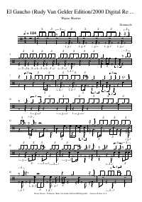 Drum score: Wayne Shorter - El Gaucho (Rudy Van Gelder Edition/2000 Digital Remaster/24 Bit Mastering)